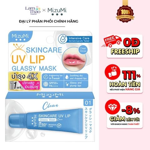  Mặt Nạ Môi Chống Nắng Mizumi Skincare UV Lip Glassy Mask Clear 