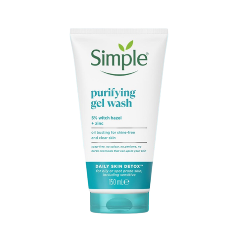 Gel Rửa Mặt Giảm Bóng Nhờn Cho Da Dầu Mụn Simple Purifying Gel Wash 