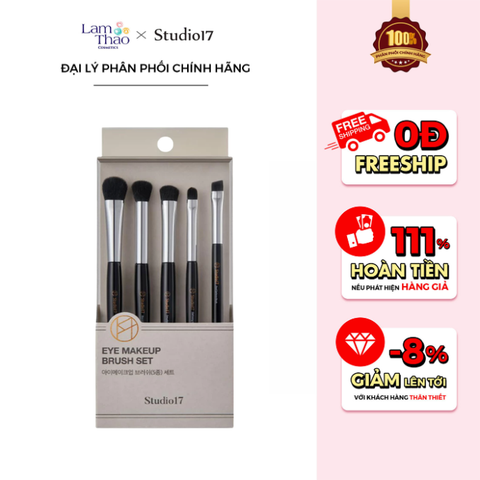  Bộ Cọ Trang Điểm Mắt 5 Cây Studio17 Eye Makeup Brush Set 