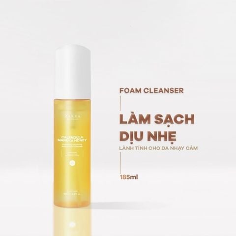  Sữa Rửa Mặt Làm Sạch Dịu Nhẹ Zakka Naturals Calendula Manuka Honey Hydrating Calming Amino Foam Cleanser 