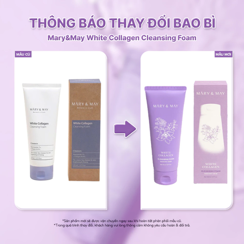  Sữa Rửa Mặt Chiết Xuất Collagen Trắng Mary & May White Collagen Cleansing Foam 