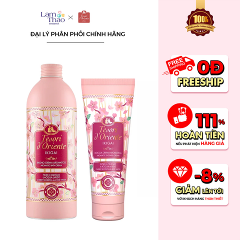  Sữa Tắm Nước Hoa Tesori d'Oriente Ikigai Bath Cream Cherry Blossom And Rice Water 