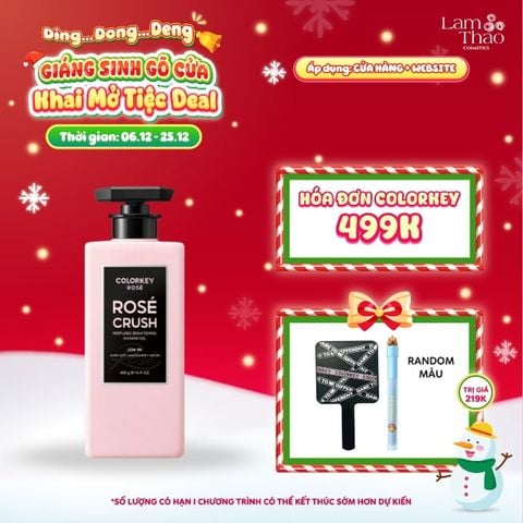  [DEAL SỐC 6.12 - 25.12 MUA HOÁ ĐƠN COLORKEY 499K TẶNG GƯƠNG + SON KEM LÌ] Gel Tắm Colorkey Rose Rose Crush Perfumed Brightening Shower Gel 