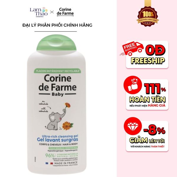 Gel Tắm Gội Cho Bé Corine De Farme Ultra Rich Cleansing Gel