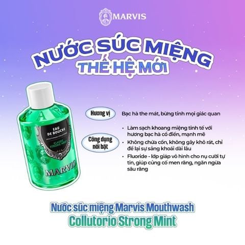  Nước Súc Miệng Marvis Collutorio Strong Mint 