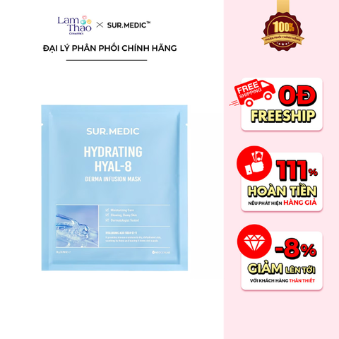  Mặt Nạ Cấp Ẩm Chuyên Sâu Sur.Medic+ Derma Infusion Mask Hydrating Hyal-8 