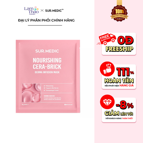  Mặt Nạ Dưỡng Ẩm Và Cải Thiện Độ Đàn Hồi Cho Da Sur.Medic+ Derma Infusion Mask Nourishing Cera-Brick 
