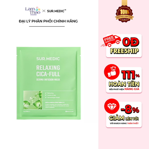  Mặt Nạ Làm Dịu Da Tổn Thương Sur.Medic+ Derma Infusion Mask Relaxing Cica-Full 