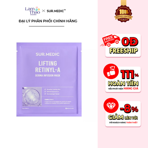  Mặt Nạ Nâng Cơ Giảm Nếp Nhăn Sur.Medic+ Derma Infusion Mask Lifting Retinyl-A 