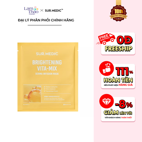  Mặt Nạ Dưỡng Sáng Mờ Thâm Sur.Medic+ Derma Infusion Mask Brightening Vita-Mix 