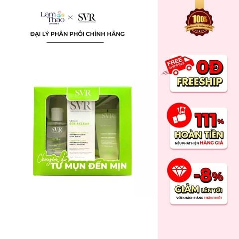  Bộ Sản Phẩm Chăm Sóc Da Dầu Mụn SVR Sebiaclear 