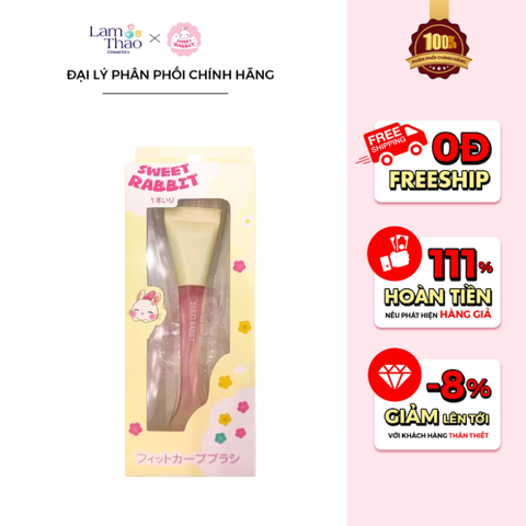 Cọ Dàn Nền Mỏng Nhẹ Cán Hồng Trong Sweet Rabbit Fit Curve Brush 