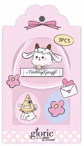  Set 3 Bông Mút Tán Nền Glorie Baa Baa Sheep Collection Dual-Function Foundation Puffs 