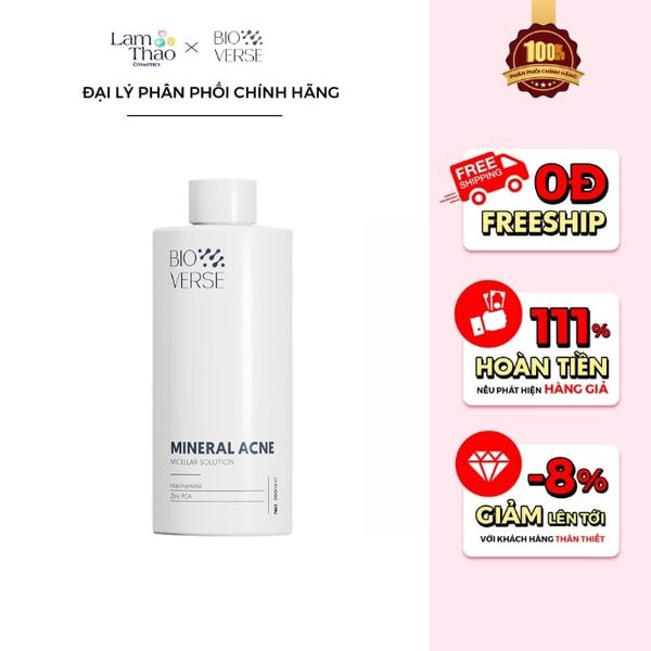 Nước Tẩy Trang Cho Da Dầu Mụn Bioverse Mineral Acne Micellar Solution
