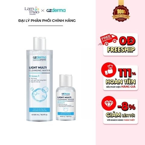  Nước Tẩy Trang Dịu Nhẹ Cho Da Dầu Mụn Nhạy Cảm Azderma Light Multi Cleansing Water 