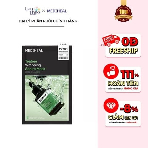  Mặt Nạ Làm Dịu Da & Kiểm Soát Dầu Mediheal Teatree Wrapping Serum Calming Hydra Mask 