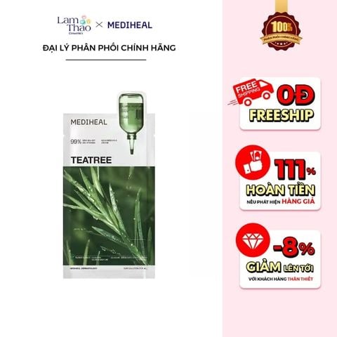 Mặt Nạ Tràm Trà Giảm Mụn Mediheal Teatree Essential Calming Moisture Mask 