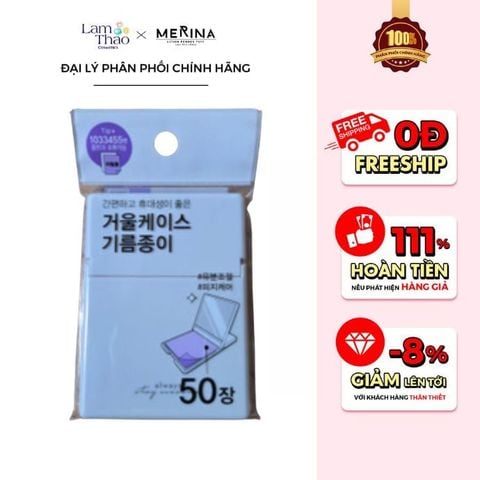  Set Hộp Gương Kèm Giấy Thấm Dầu Merina 