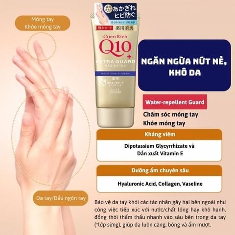  Kem Dưỡng Da Tay Kose Coen Rich Q10+ Extra Guard Moist Shield Cream 