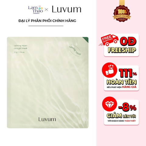  [DEAL 12/7 - 15/7 GIÁ SỐC] Mặt Nạ Thạch Hỗ Trợ Làm Dịu, Hỗ Trợ Phục Hồi Da Luvum Calming Repair Cica Gel Mask 