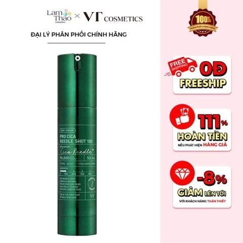  Tinh Chất Vi Kim Tăng Cường Dưỡng Da Cải Thiện Chăm Sóc Mụn Trứng Cá VT Cosmetics Pro Cica Reedle Shot 100 