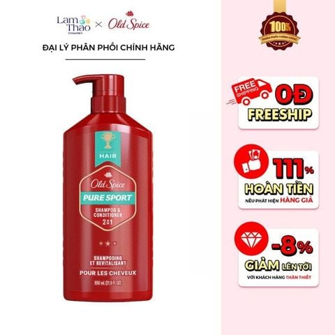  Dầu Gội Xả Hương Thể Thao 2In1 Old Spice Pure Sport Shampoo and Conditioner 