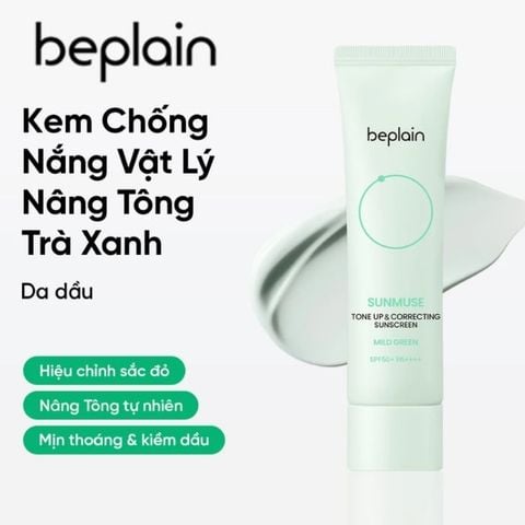  Kem Chống Nắng Beplain Sunmuse Tone Up & Correcting Sunscreen Mild Green SPF50+ PA++++ 