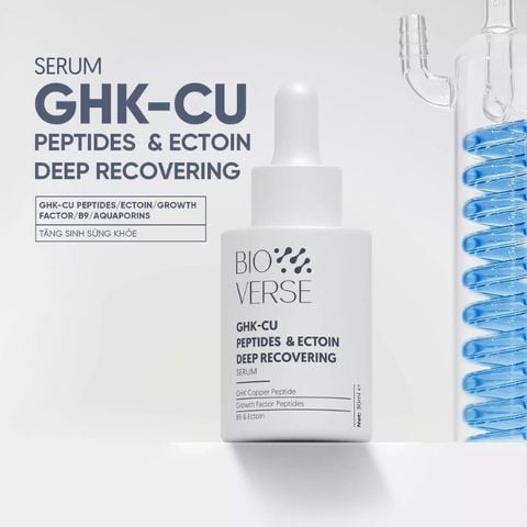  Tinh Chất Tăng Sừng Khỏe Và Phục Hồi Tổn Thương Bioverse GHK-Cu Peptides & Ectoin Deep Recovering Serum 
