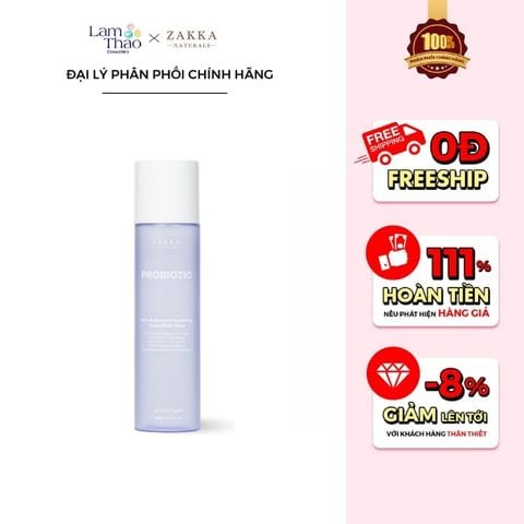  Nước Hoa Hồng Zakka Naturals Probiotic Anti-Pollution & Hydrating Dual Effect Toner 