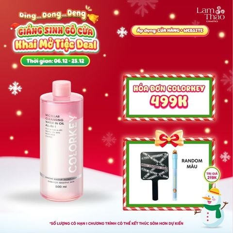  [DEAL SỐC 6.12 - 25.12 MUA HOÁ ĐƠN COLORKEY 499K TẶNG GƯƠNG + SON KEM LÌ] Nước Tẩy Trang 2 Lớp Colorkey Micellar Cleansing Water In Oil All-In-1 