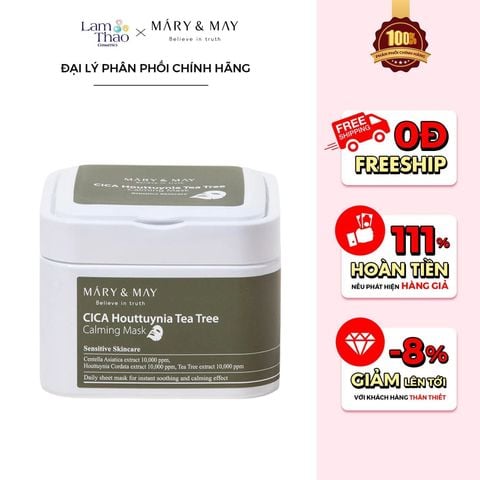  Mặt Nạ Dưỡng Da Mary & May Cica Houttuynia Cordata Tea Tree Calming Mask Pack 