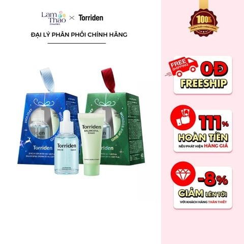  [SET HOLIDAY] Tinh Chất Dưỡng Ẩm Phục Hồi Torriden Dive In Low Molecular Hyaluronic Acid Serum TẶNG BALANCEFULL CREAM 20ml 