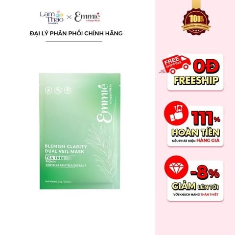  Mặt Nạ Dưỡng Ẩm Tràm Trà Emmie Blemish Clarity Dual Veil Mask 