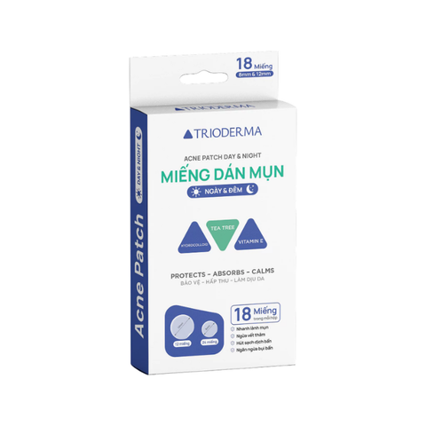  Miếng Dán Mụn Tinh Dầu Tràm Trà Trioderma Acne Patch Day & Night 