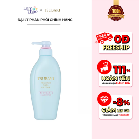  Dầu Xả Phục Hồi, Sạch Dầu & Mát Lạnh Tsubaki Premium Cool & Repair Conditioner 