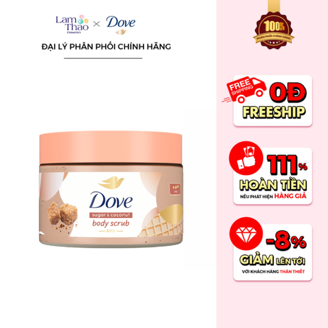  [KHÔNG ÁP DỤNG HTV] Tẩy Tế Bào Chết Đường Nâu Và Hương Dừa Dove Sugar & Coconut Boby Scrub 