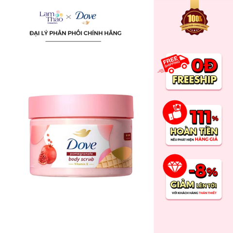  [KHÔNG ÁP DỤNG HTV] Tẩy Tế Bào Chết Hương Lựu Đỏ Dove Pomegranate Boby Scrub 