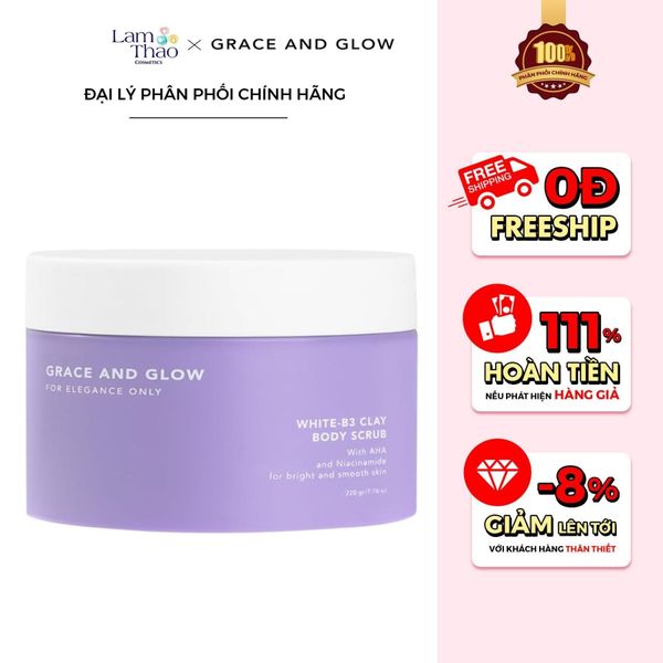 Tẩy Tế Bào Chết Toàn Thân Grace & Glow For Elegance Only Black Opium White B3 Clay Body Scrub