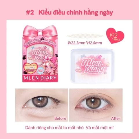  Miếng Dán Kích Mí Vô Hình Tự Nhiên Mlen Diary ( Mẫu Mới ) 