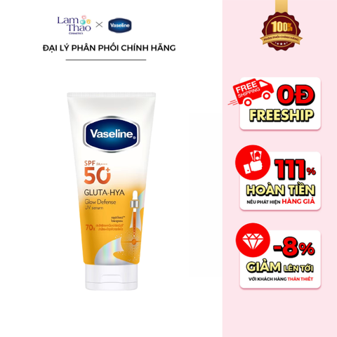  Dưỡng Thể Chống Nắng Vaseline Gluta-Hya Glow Defense UV Serum SPF50+ PA++++ 