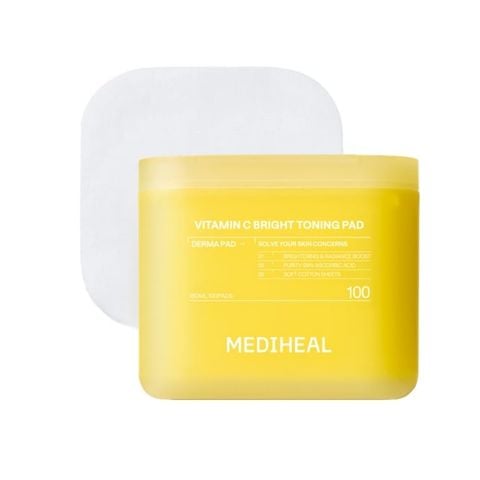  Toner Pad Hỗ Trợ Làm Sáng & Đều Màu Da Mediheal Vitamin C Bright Toning Pad 