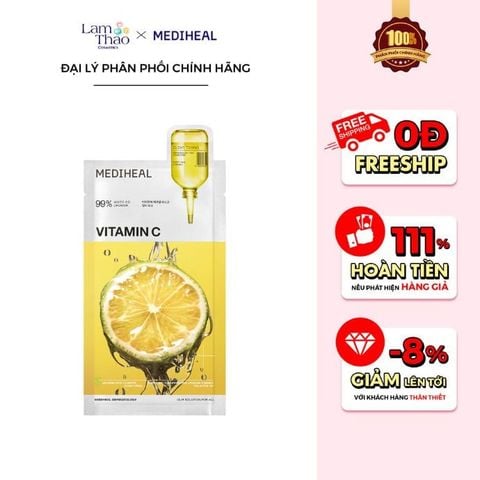  Mặt Nạ Dưỡng Trắng Da Mediheal Vitamin C Essential Clear Toning Mask 