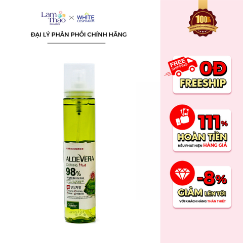  Xịt Khoáng Lô Hội Cho Mọi Loại Da Whitecospharm Aloe Vera 98% Soothing Mist White Organia Good Nature 