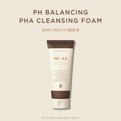  Sữa Rửa Mặt Tẩy Tế Bào Chết Byvibes Wonder Bath PHA 5.5 PH Balancing PHA Cleansing Foam 