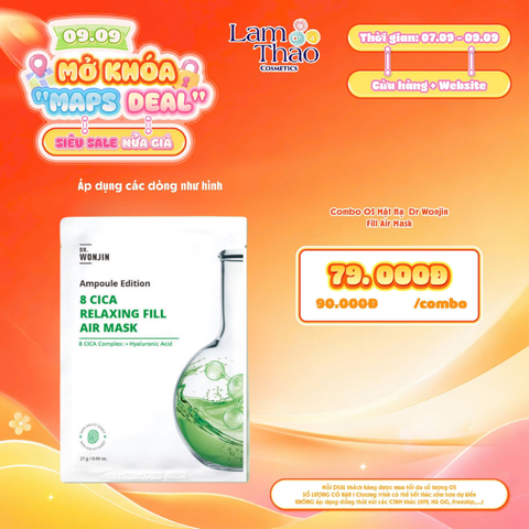  [DEAL SỐC 07.09 - 09.09 KHI MUA COMBO 05 MASK] Mặt Nạ Siêu Tinh Chất Phục Hồi Dr Wonjin 8 CICA Relaxing Fill Air Mask 