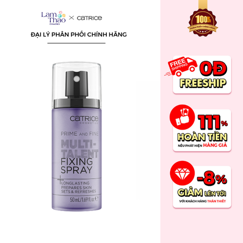 Xịt Khóa Nền Catrice Prime And Fine Multitalent Fixing Spray 