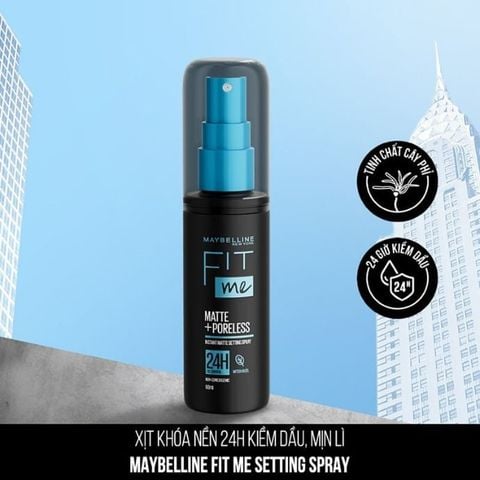  Xịt Khóa Nền Cố Định Trang Điểm Maybelline Fit Me Matte + Poreless Setting Spray 