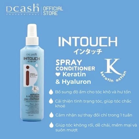  Xịt Dưỡng Tóc Dcash Intouch Keratin & Hyaluron Recreator Spray Conditioner 
