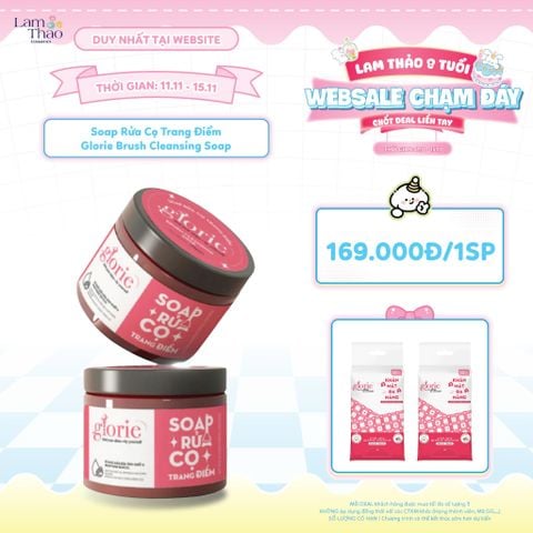 [WEBSITE TỪ 11.11 - 15.11 TẶNG 02 KHĂN KHÔ GLORIE] [DEAL DUY NHẤT CỬA HÀNG TẶNG 1 CHẬU RỬA CỌ SILICONE + 1 GIỎ PHƠI CỌ + 1 KHĂN MẶT BEFOU 80M]   Soap Rửa Cọ Trang Điểm Glorie Brush Cleansing Soap 