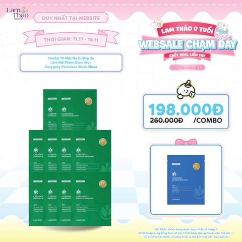  [DUY NHẤT WEEB 11.11 - 15.11 MUA 10 MASK TẶNG 01 MASK Caryophy Skin Repair] Mặt Nạ Dưỡng Da Làm Mờ Thâm Giảm Mụn Caryophy Portulaca Mask Sheet 